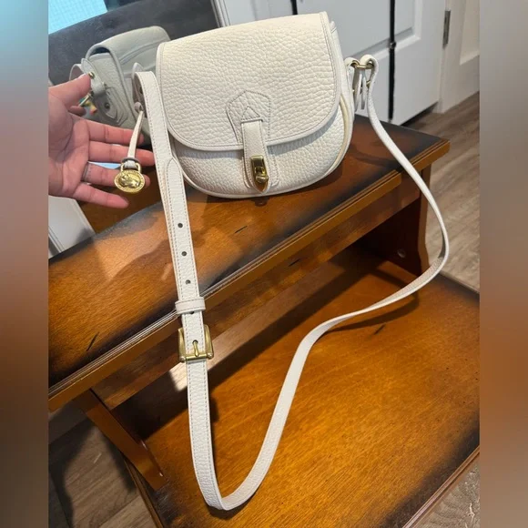 Vintage Dooney & Bourke Palomino White Leather Crossbody Bag – Rare Find - Picture 2 of 16